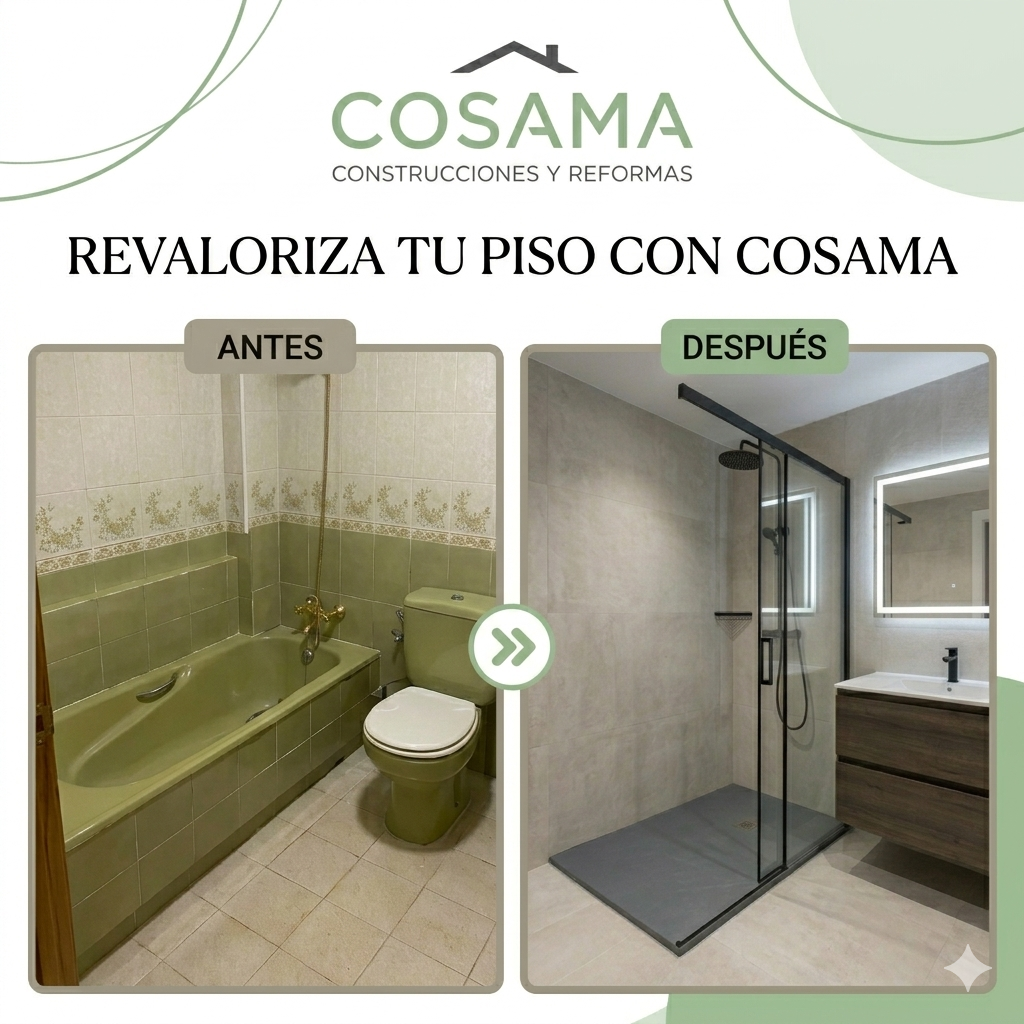 Baño moderno con plato de ducha minimalista en una vivienda de Valladolid