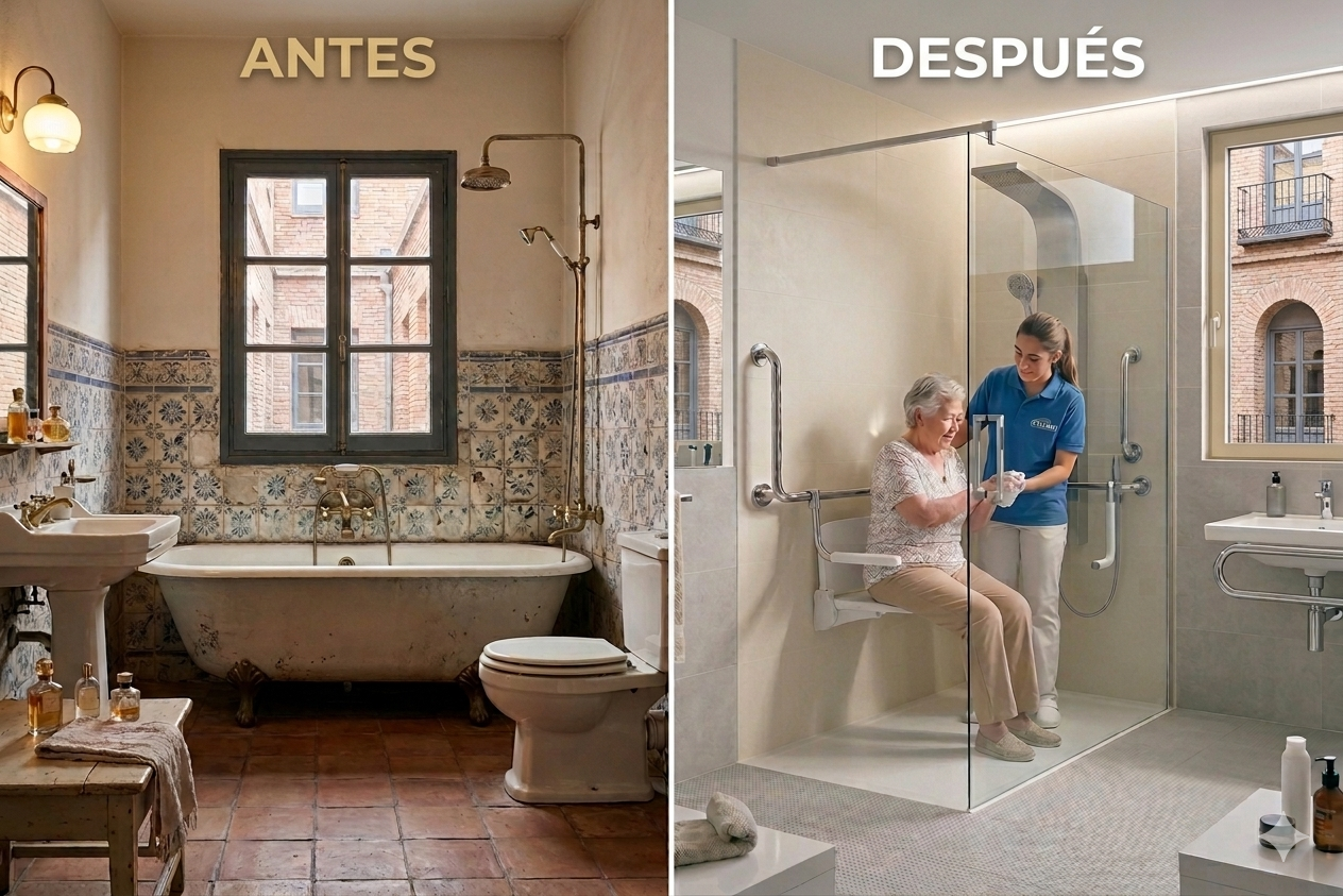 Cambio de bañera por plato de ducha en Valladolid con subvención de accesibilidad