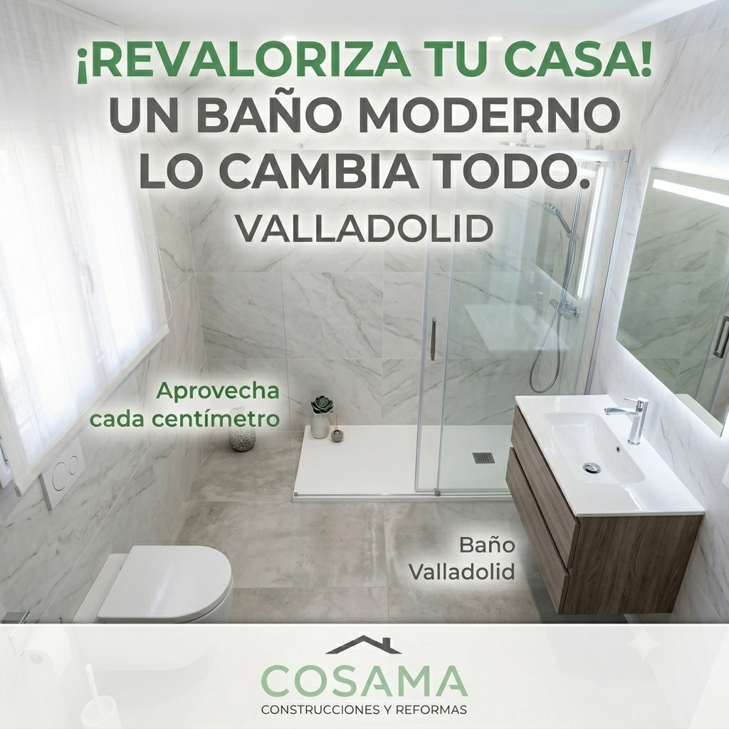 Cambio de bañera por plato de ducha en Valladolid en baño moderno y elegante